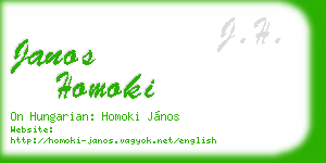janos homoki business card